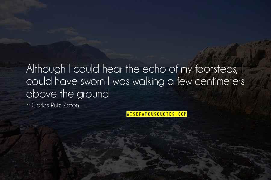 Centimeters Quotes By Carlos Ruiz Zafon: Although I could hear the echo of my