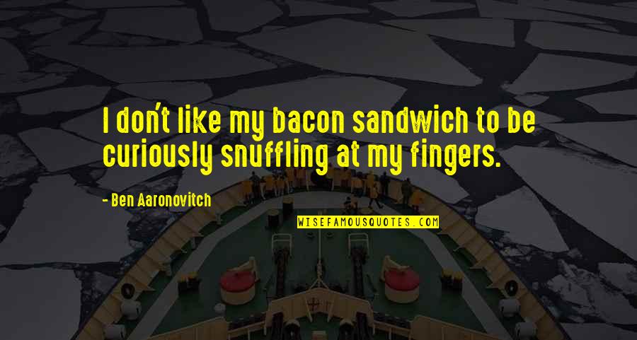 Centimetrrs Quotes By Ben Aaronovitch: I don't like my bacon sandwich to be