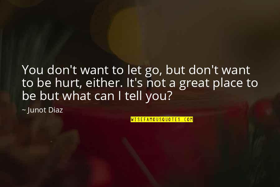 Centralizing Sciatica Quotes By Junot Diaz: You don't want to let go, but don't