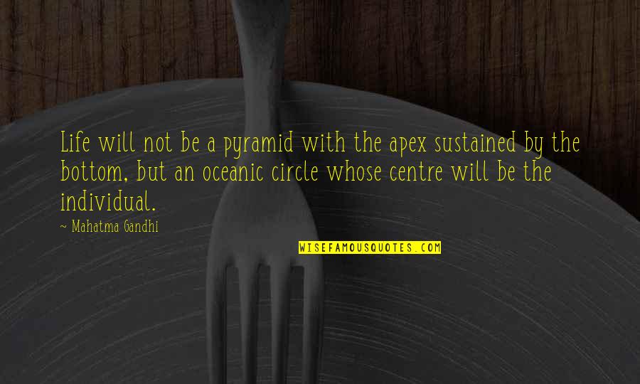Centre Quotes By Mahatma Gandhi: Life will not be a pyramid with the