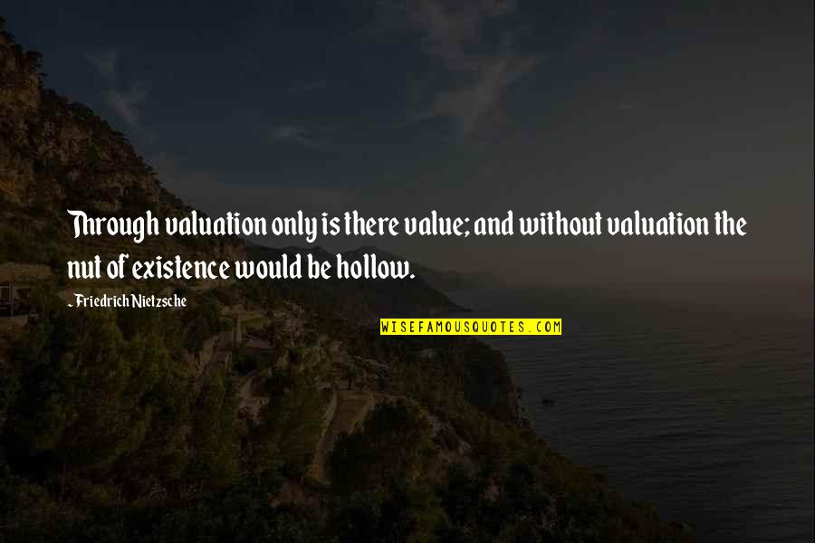 Centuple Hundred Fold Quotes By Friedrich Nietzsche: Through valuation only is there value; and without