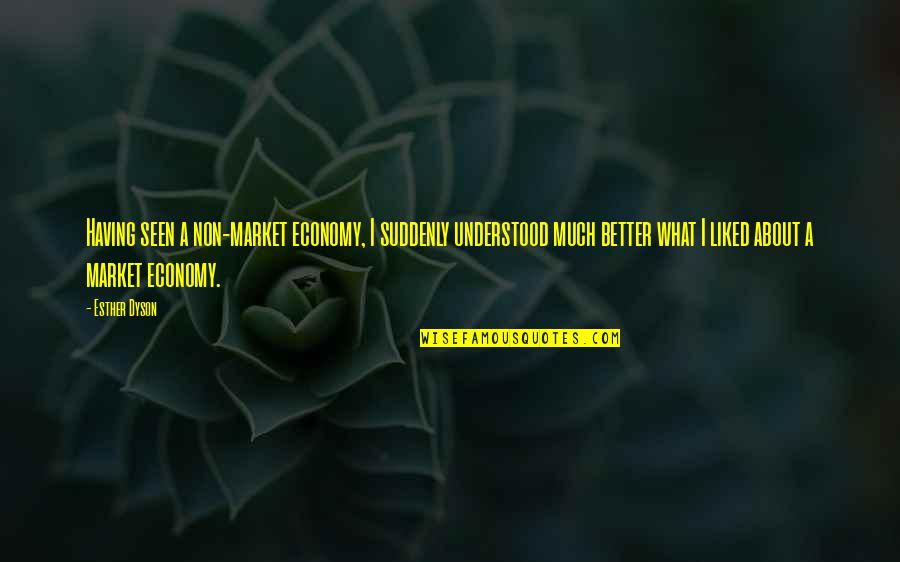 Cenzura V Quotes By Esther Dyson: Having seen a non-market economy, I suddenly understood