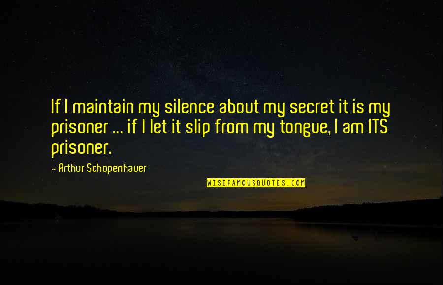 Cepillin Fotos Quotes By Arthur Schopenhauer: If I maintain my silence about my secret