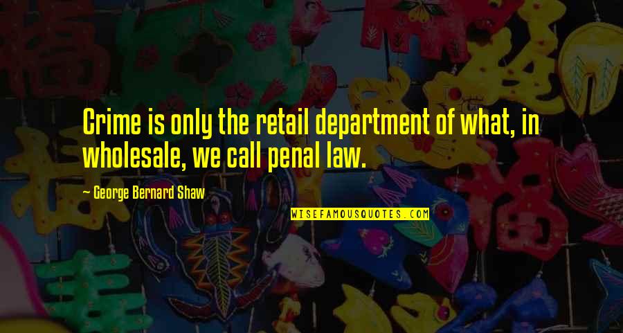 Ceppa Field Quotes By George Bernard Shaw: Crime is only the retail department of what,