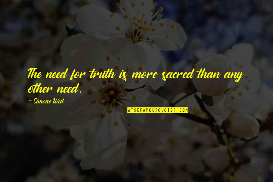 Cerazette Price Quotes By Simone Weil: The need for truth is more sacred than