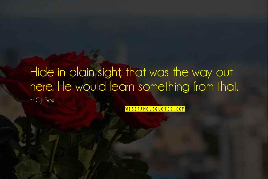Cercando Alaska Quotes By C.J. Box: Hide in plain sight, that was the way