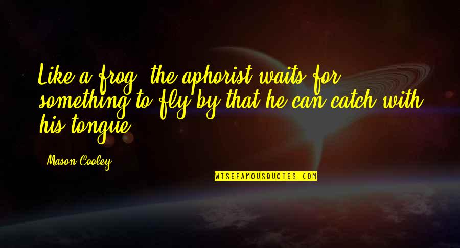 Cercare Conjugation Quotes By Mason Cooley: Like a frog, the aphorist waits for something