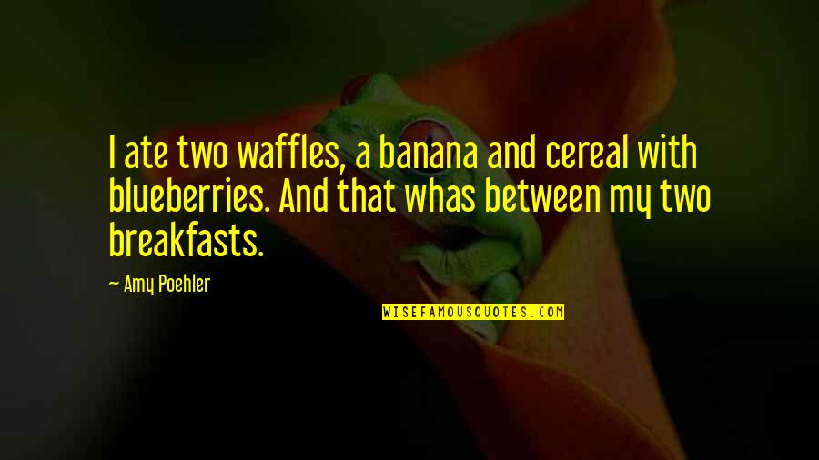 Cereal Quotes By Amy Poehler: I ate two waffles, a banana and cereal