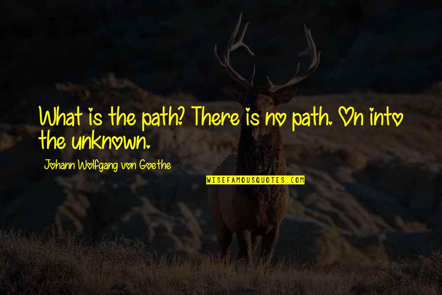 Cerha Petr Quotes By Johann Wolfgang Von Goethe: What is the path? There is no path.