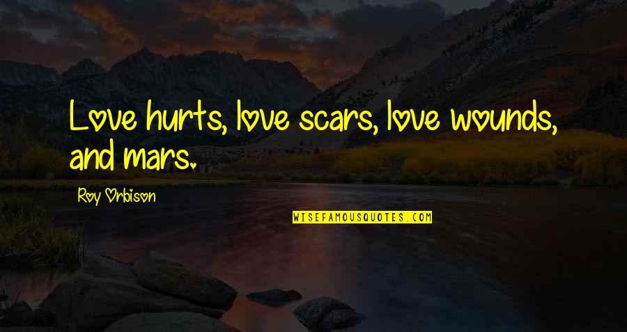 Ceriani Quotes By Roy Orbison: Love hurts, love scars, love wounds, and mars.