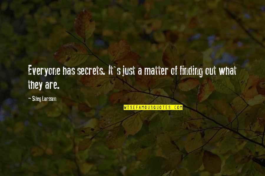 Ceriello Burgers Quotes By Stieg Larsson: Everyone has secrets. It's just a matter of