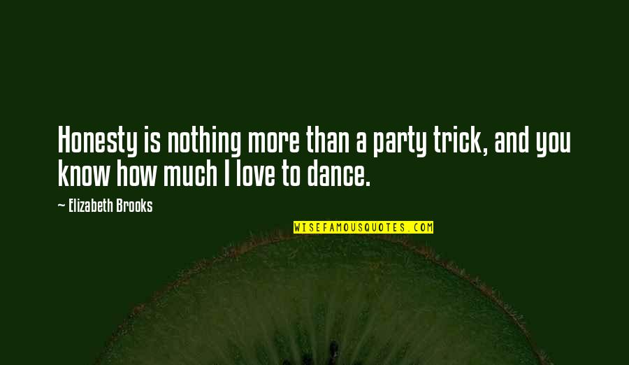 Cernitur Quotes By Elizabeth Brooks: Honesty is nothing more than a party trick,