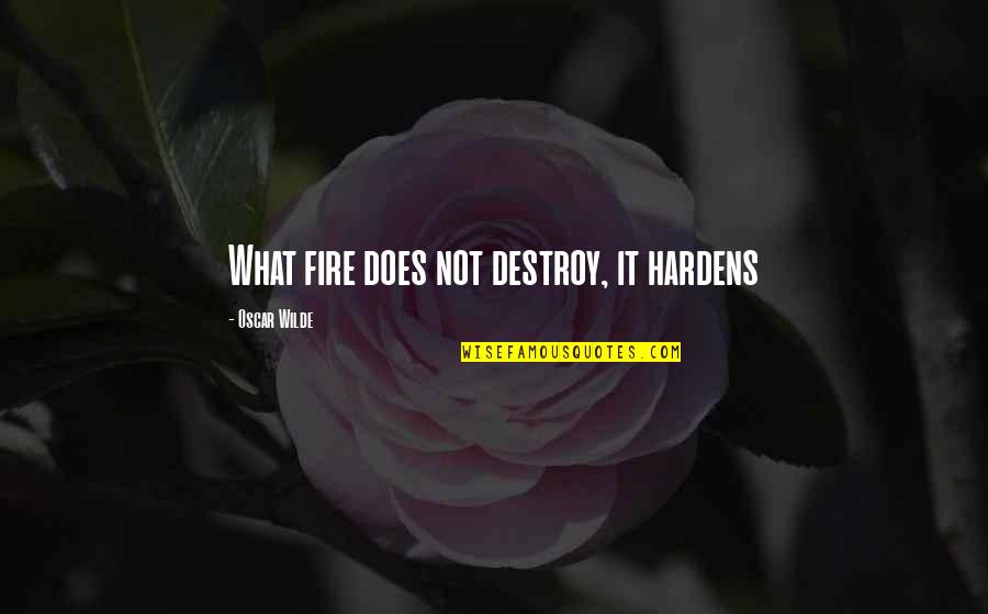 Certain Things Happen Reason Quotes By Oscar Wilde: What fire does not destroy, it hardens