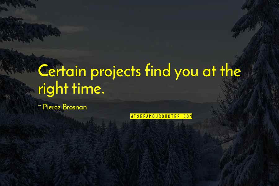 Certain Time Quotes By Pierce Brosnan: Certain projects find you at the right time.