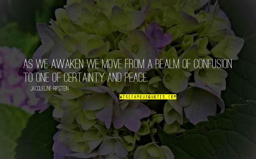 Certainty Quotes And Quotes By Jacqueline Ripstein: As we awaken we move from a realm