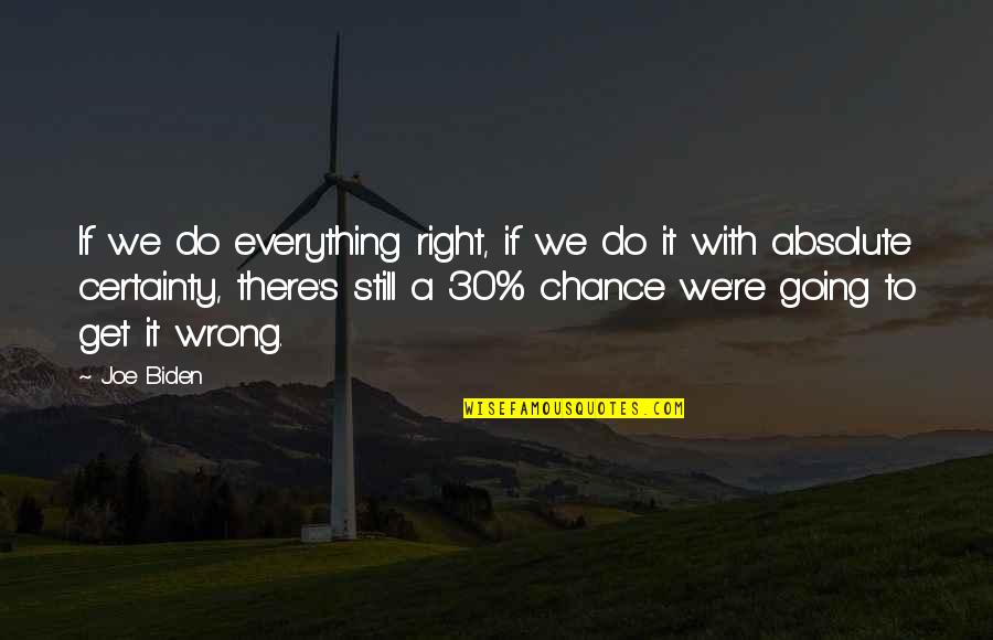 Certainty's Quotes By Joe Biden: If we do everything right, if we do