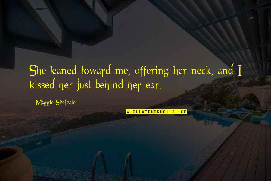 Cervatillo Animal Quotes By Maggie Stiefvater: She leaned toward me, offering her neck, and Cervatillo Animal Quotes By Maggie Stiefvater: She leaned toward me, offering her neck, and