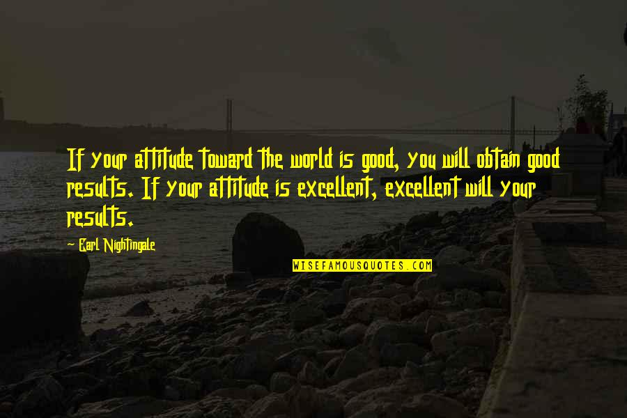 Cerza Zoo Quotes By Earl Nightingale: If your attitude toward the world is good,