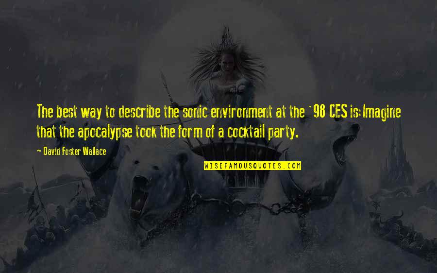 Ces Quotes By David Foster Wallace: The best way to describe the sonic environment