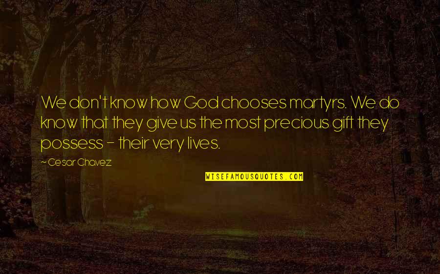 Cesar Chavez Quotes By Cesar Chavez: We don't know how God chooses martyrs. We