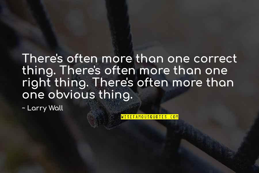 Cesar Lattes Quotes By Larry Wall: There's often more than one correct thing. There's Cesar Lattes Quotes By Larry Wall: There's often more than one correct thing. There's