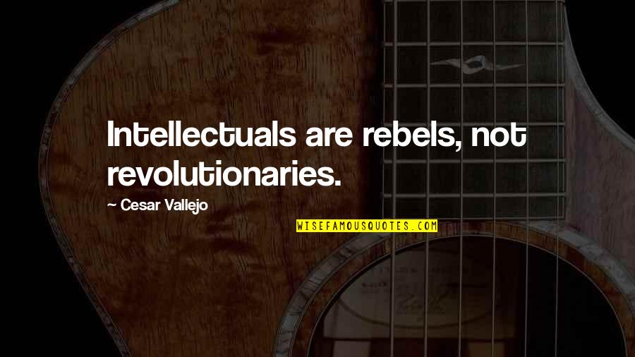 Cesar Vallejo Quotes By Cesar Vallejo: Intellectuals are rebels, not revolutionaries. Cesar Vallejo Quotes By Cesar Vallejo: Intellectuals are rebels, not revolutionaries.