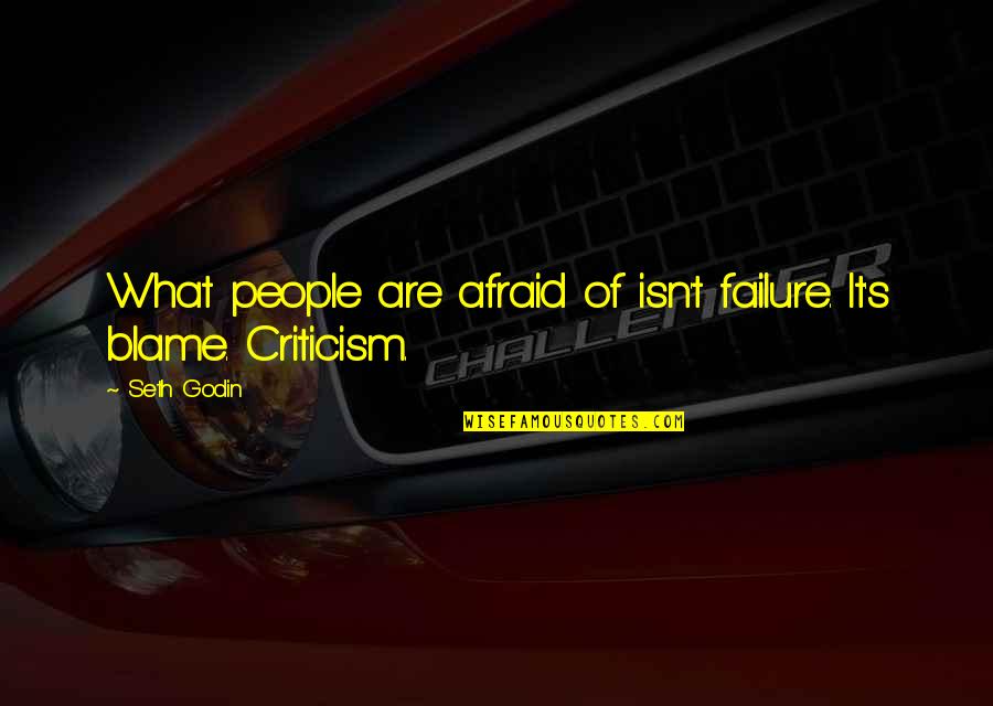 Cesarom Quotes By Seth Godin: What people are afraid of isn't failure. It's