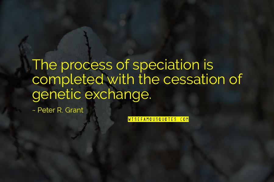 Cessation Quotes By Peter R. Grant: The process of speciation is completed with the