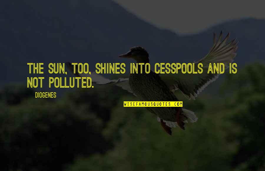 Cesspools Quotes By Diogenes: The sun, too, shines into cesspools and is