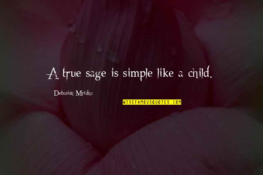 Cestopis Japonsko Quotes By Debasish Mridha: A true sage is simple like a child.