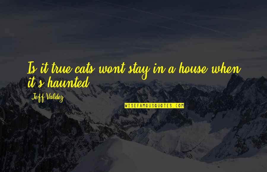 Cetus Quotes By Jeff Valdez: Is it true cats wont stay in a
