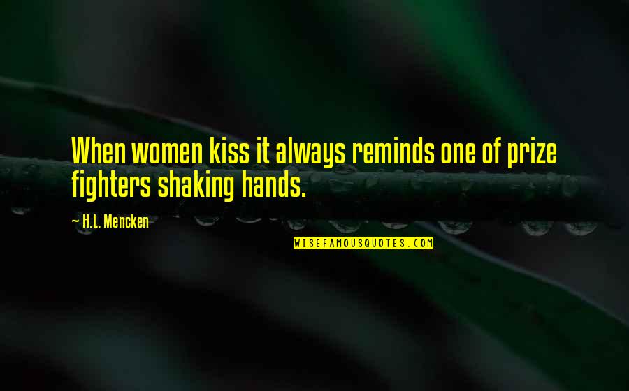 Cevallos And Wong Quotes By H.L. Mencken: When women kiss it always reminds one of