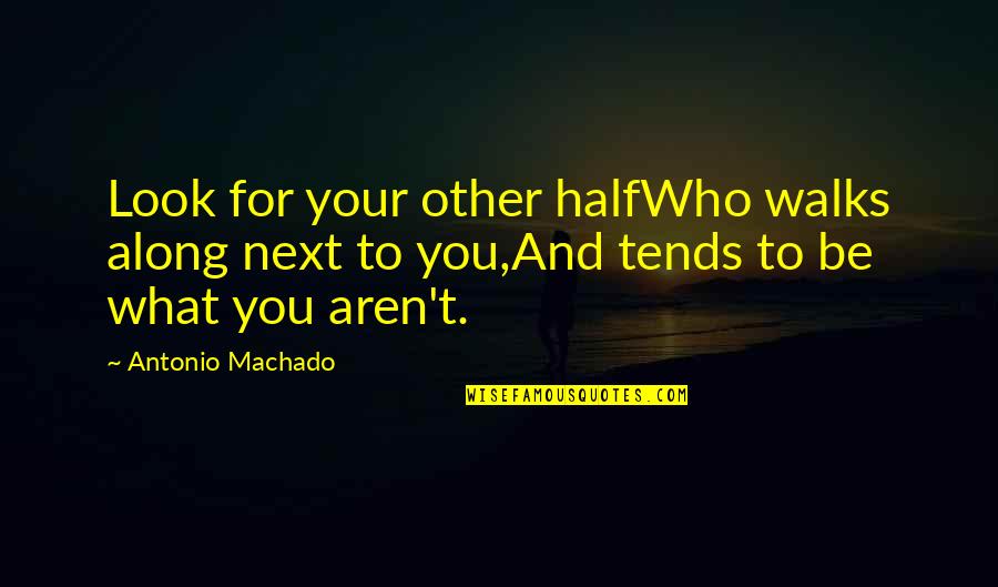 Cfi Quotes By Antonio Machado: Look for your other halfWho walks along next Cfi Quotes By Antonio Machado: Look for your other halfWho walks along next
