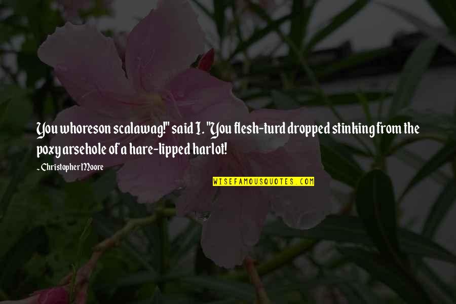 Chababot Quotes By Christopher Moore: You whoreson scalawag!" said I. "You flesh-turd dropped Chababot Quotes By Christopher Moore: You whoreson scalawag!" said I. "You flesh-turd dropped