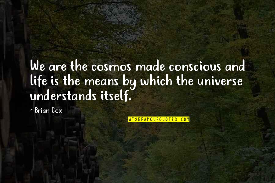 Chabedi South Quotes By Brian Cox: We are the cosmos made conscious and life Chabedi South Quotes By Brian Cox: We are the cosmos made conscious and life