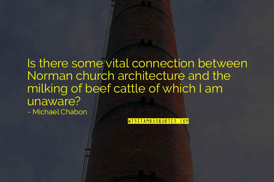 Chabon Quotes By Michael Chabon: Is there some vital connection between Norman church