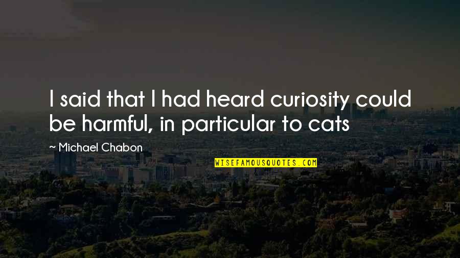 Chabon Quotes By Michael Chabon: I said that I had heard curiosity could