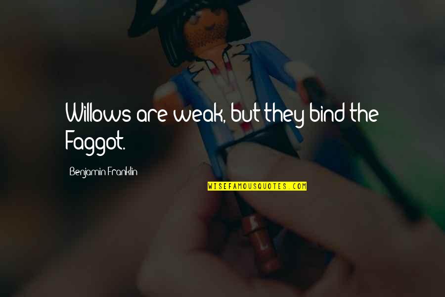 Chabris Cheese Quotes By Benjamin Franklin: Willows are weak, but they bind the Faggot. Chabris Cheese Quotes By Benjamin Franklin: Willows are weak, but they bind the Faggot.