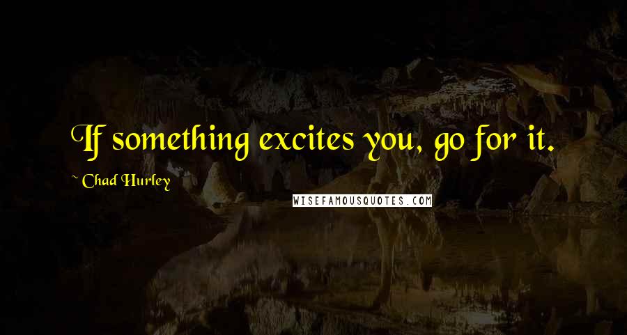 Chad Hurley quotes: If something excites you, go for it.