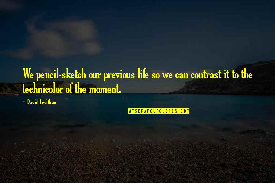 Chad Reed Quotes By David Levithan: We pencil-sketch our previous life so we can Chad Reed Quotes By David Levithan: We pencil-sketch our previous life so we can
