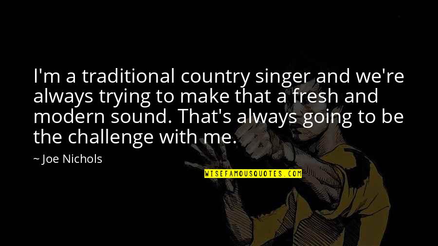 Chade Meng Quotes By Joe Nichols: I'm a traditional country singer and we're always