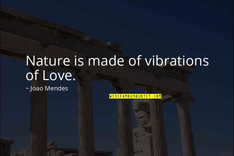 Chadha Brothers Quotes By Joao Mendes: Nature is made of vibrations of Love.