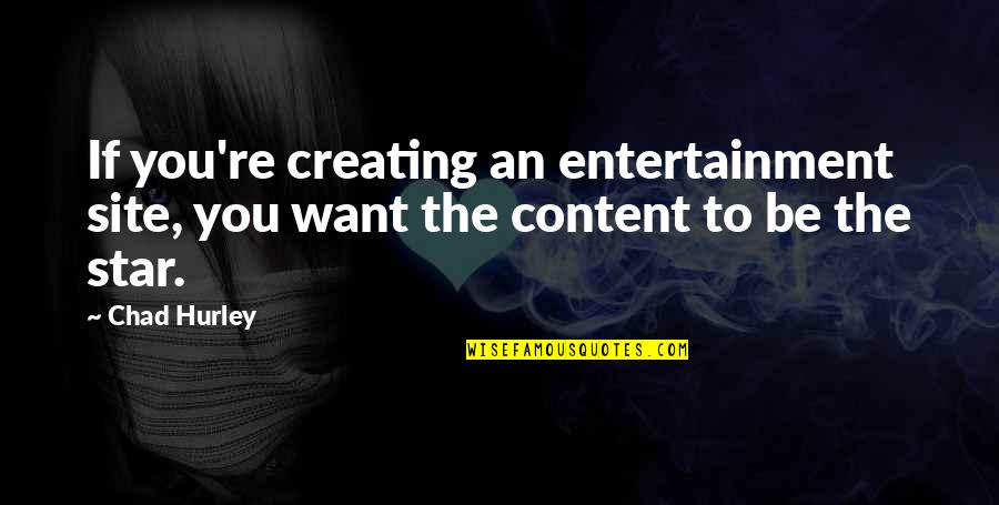 Chad's Quotes By Chad Hurley: If you're creating an entertainment site, you want