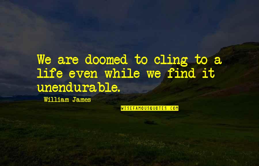 Chaffin Luhana Quotes By William James: We are doomed to cling to a life