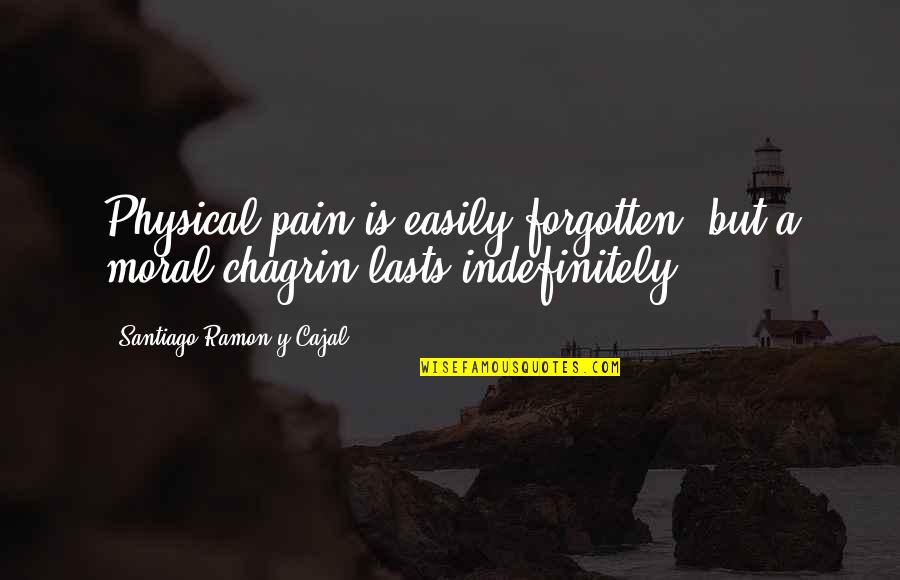 Chagrin Quotes By Santiago Ramon Y Cajal: Physical pain is easily forgotten, but a moral