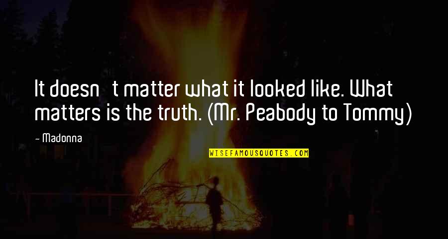 Chahrour Ali Quotes By Madonna: It doesn't matter what it looked like. What