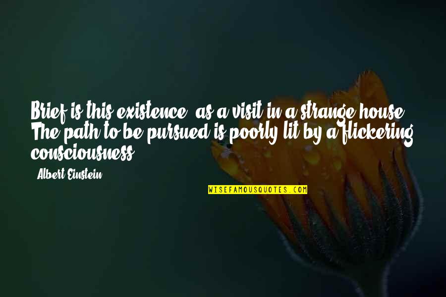 Chai Time Quotes By Albert Einstein: Brief is this existence, as a visit in