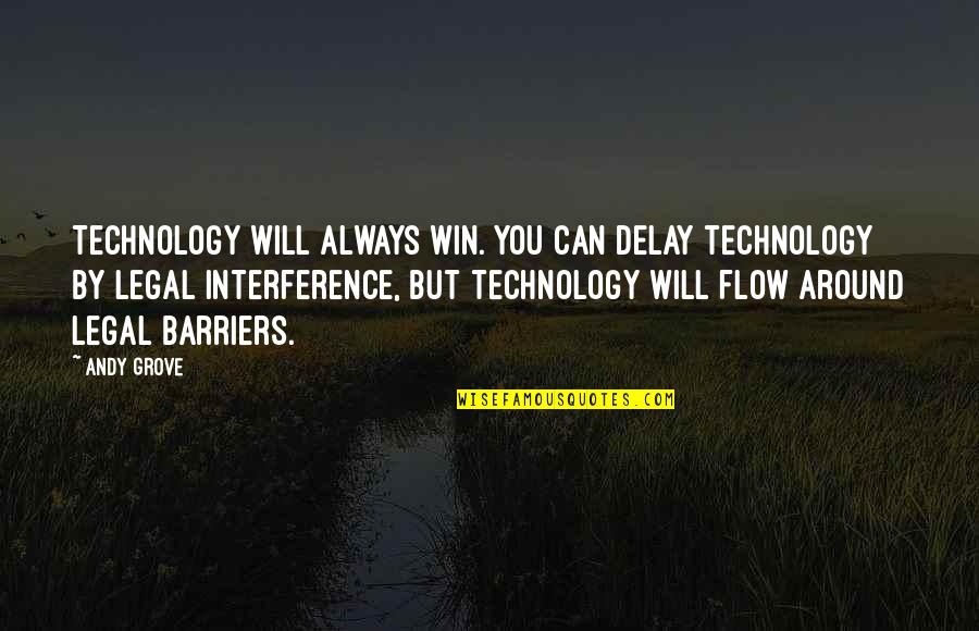 Chaileen Quotes By Andy Grove: Technology will always win. You can delay technology Chaileen Quotes By Andy Grove: Technology will always win. You can delay technology