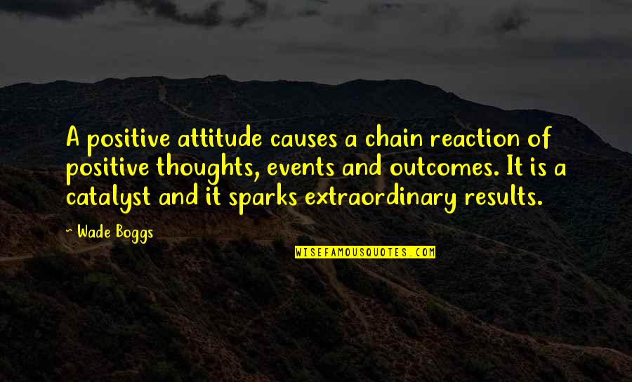 Chain Quotes By Wade Boggs: A positive attitude causes a chain reaction of