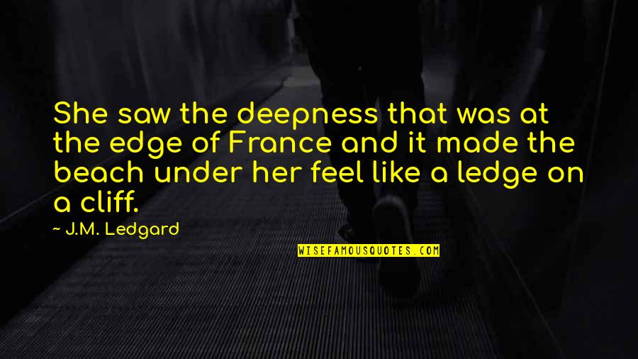 Chain Reaction Life Quotes By J.M. Ledgard: She saw the deepness that was at the